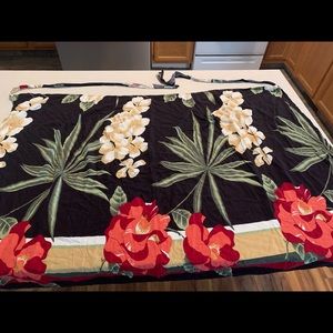 Floral sarong with a black background